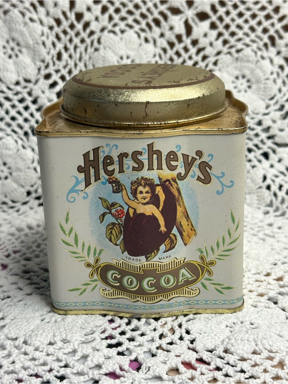 Hershey's Vintage Reproduction Cherub Cocoa Tin, Farmhouse, Retro Kitchen